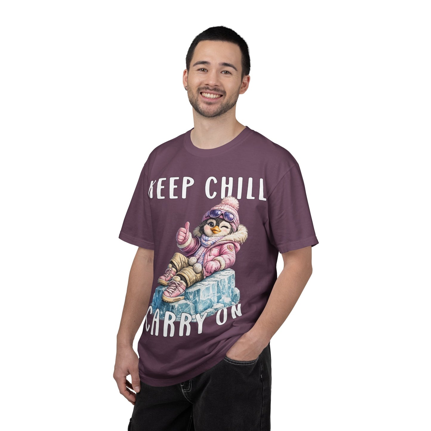 Keep Chill Carry On Girl T-shirt - Penguin Series