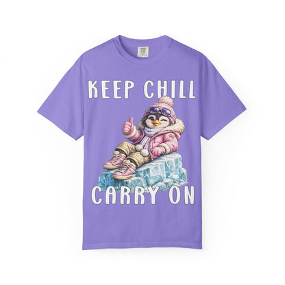 Keep Chill Carry On Girl T-shirt - Penguin Series