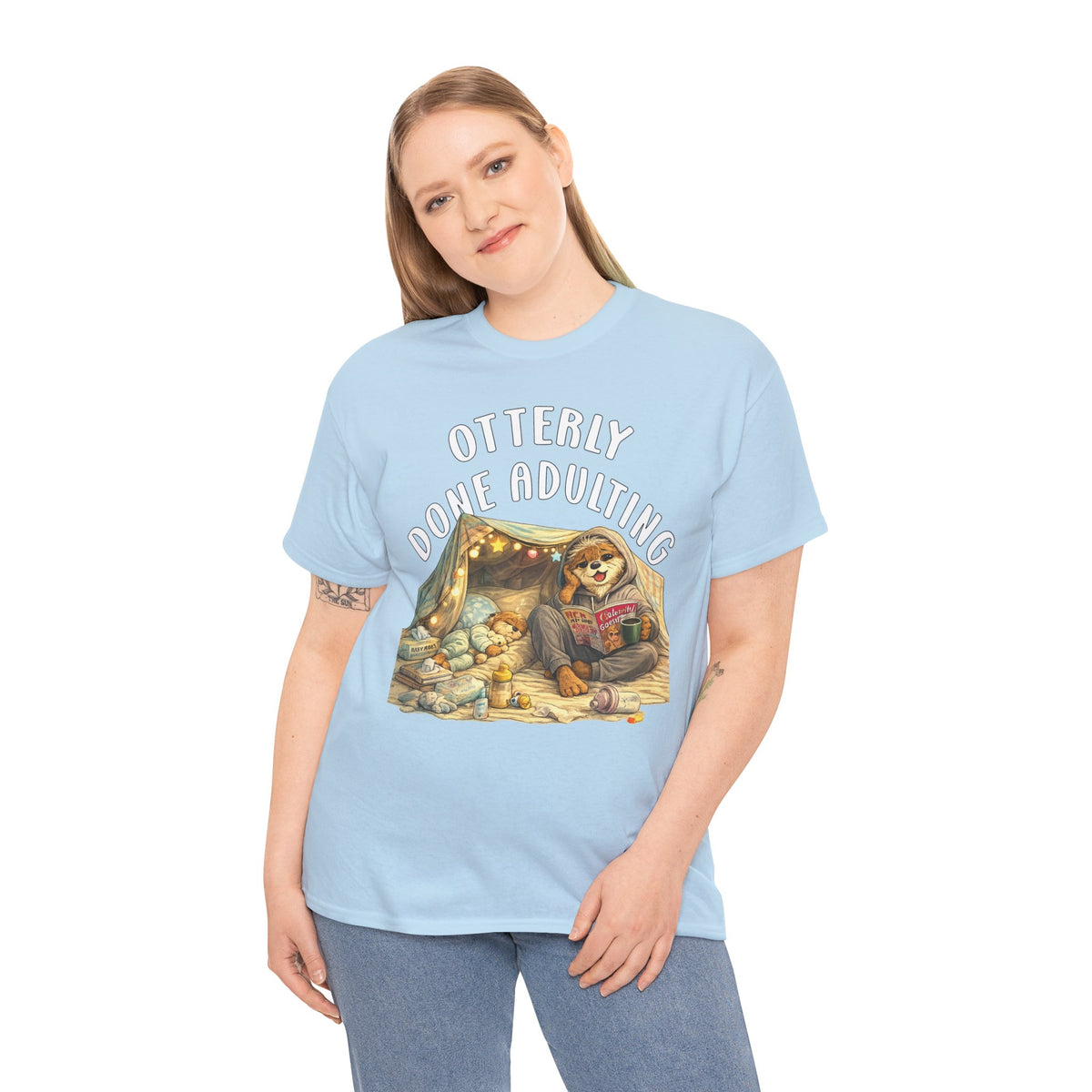"Otterly Done Adulting" Mom Tee - Otter Series