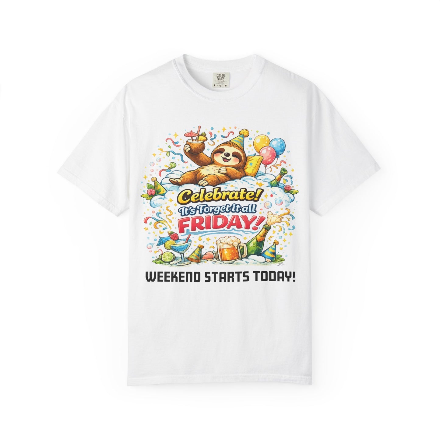 Friday - Procrastination Sloth Series T-shirt