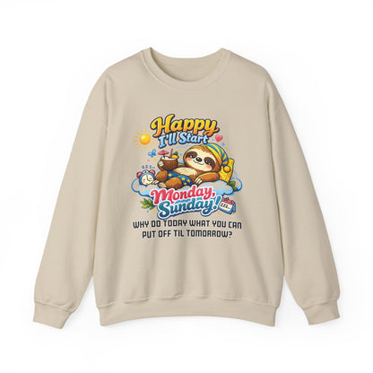 Sunday - Procrastination Sloth Series Sweatshirt