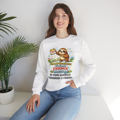 Thursday - Procrastination Sloth Series Sweatshirt