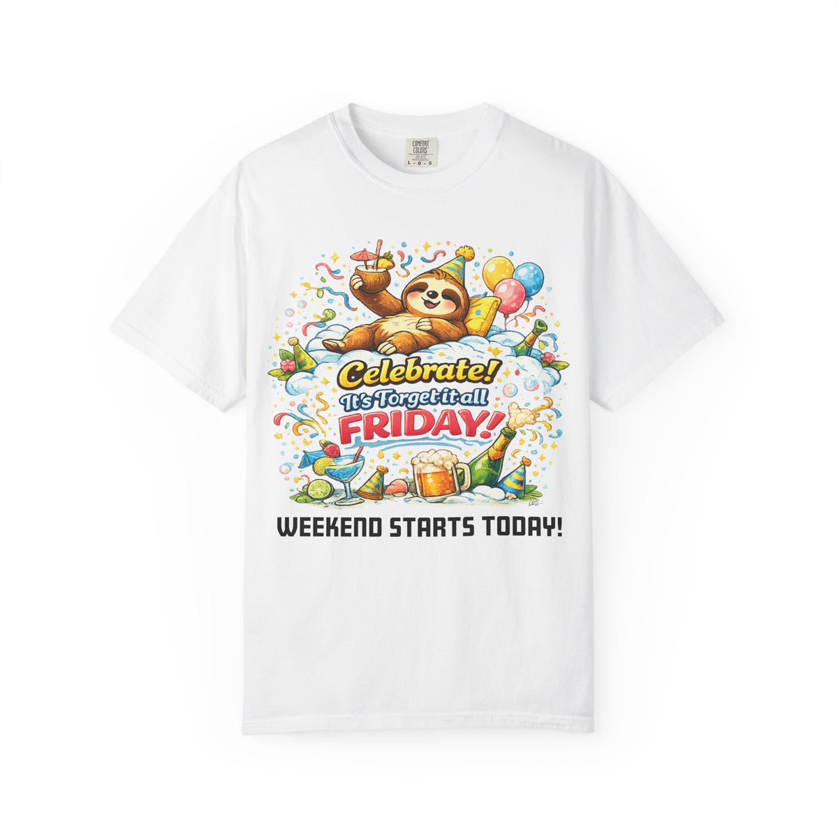 Friday - Procrastination Sloth Series T-shirt