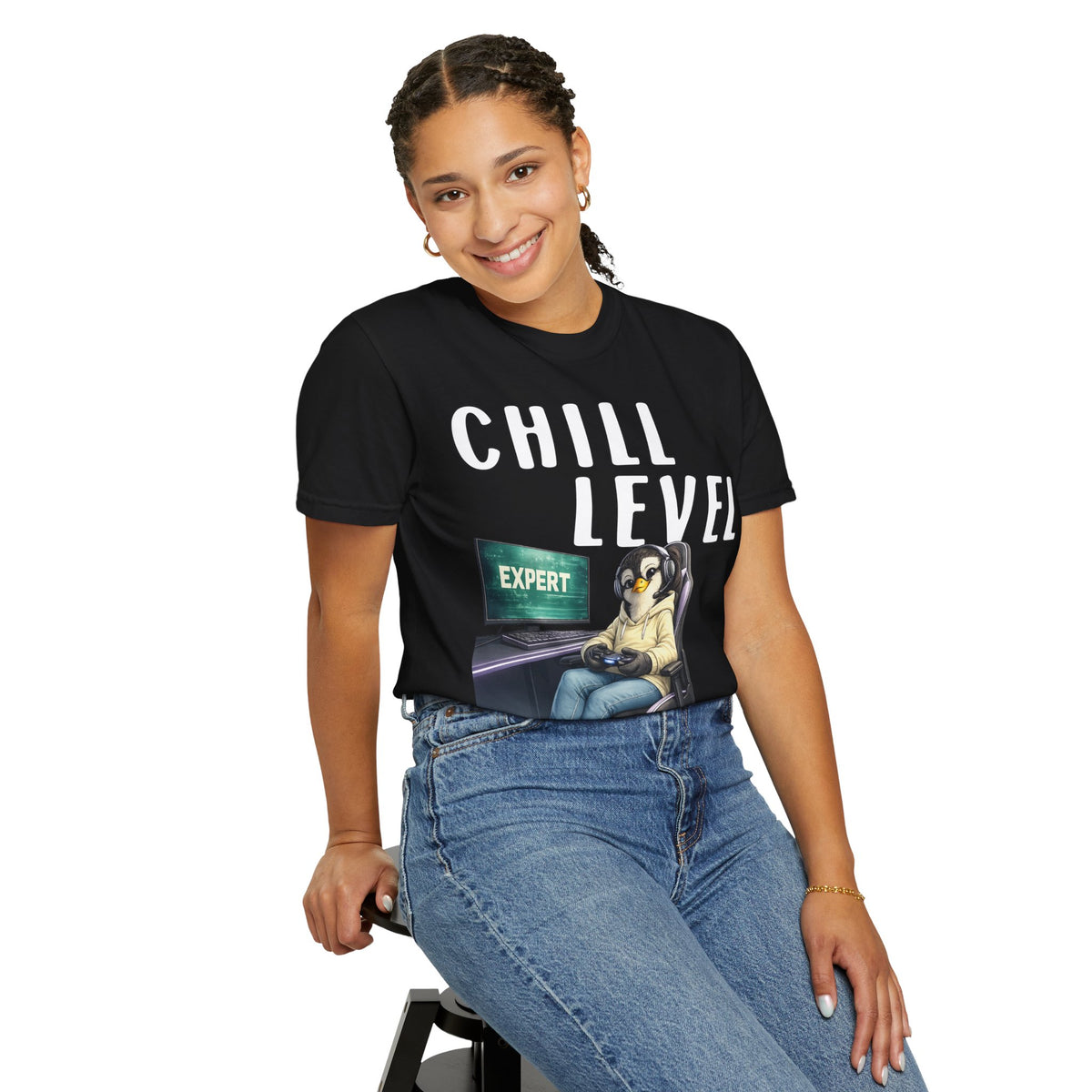 Chill Level Expert Girl T-shirt - Penguin Series