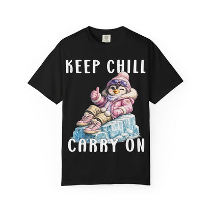 Keep Chill Carry On Girl T-shirt - Penguin Series