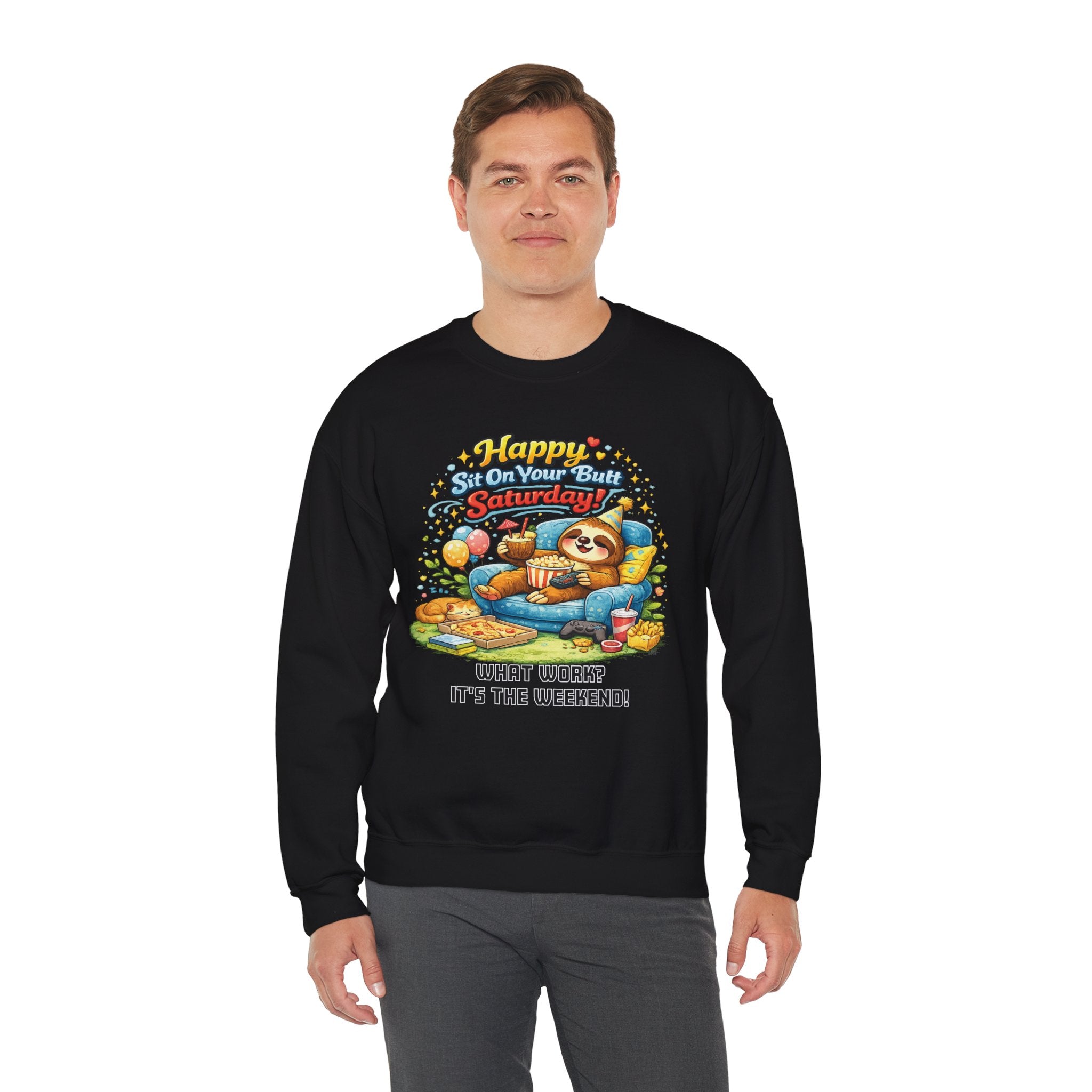 Saturday - Procrastination Sloth Series Sweatshirt
