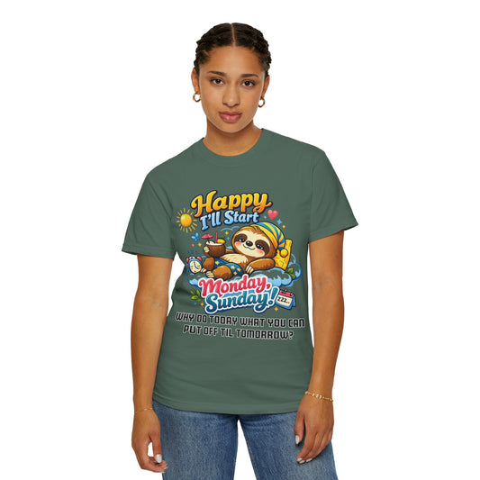 Sunday - Procrastination Sloth Series T-shirt