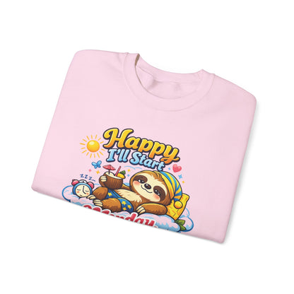 Sunday - Procrastination Sloth Series Sweatshirt