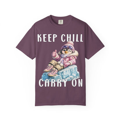 Keep Chill Carry On Girl T-shirt - Penguin Series