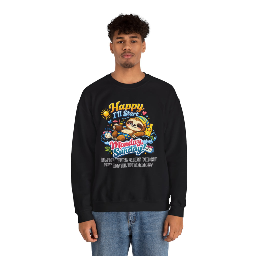 Sunday - Procrastination Sloth Series Sweatshirt