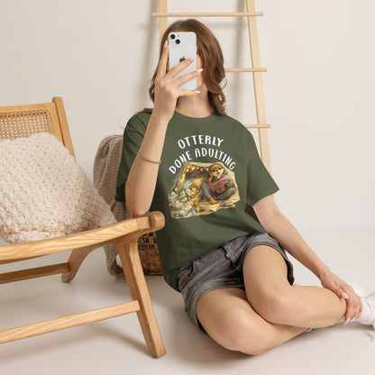 "Otterly Done Adulting" Mom Tee - Otter Series