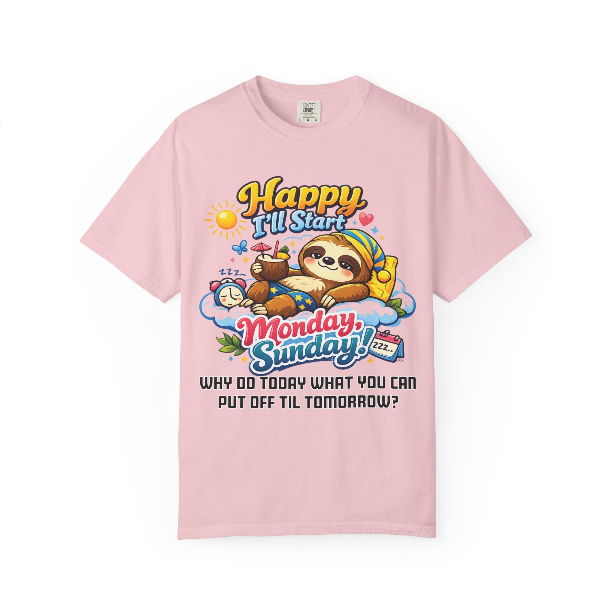 Sunday - Procrastination Sloth Series T-shirt