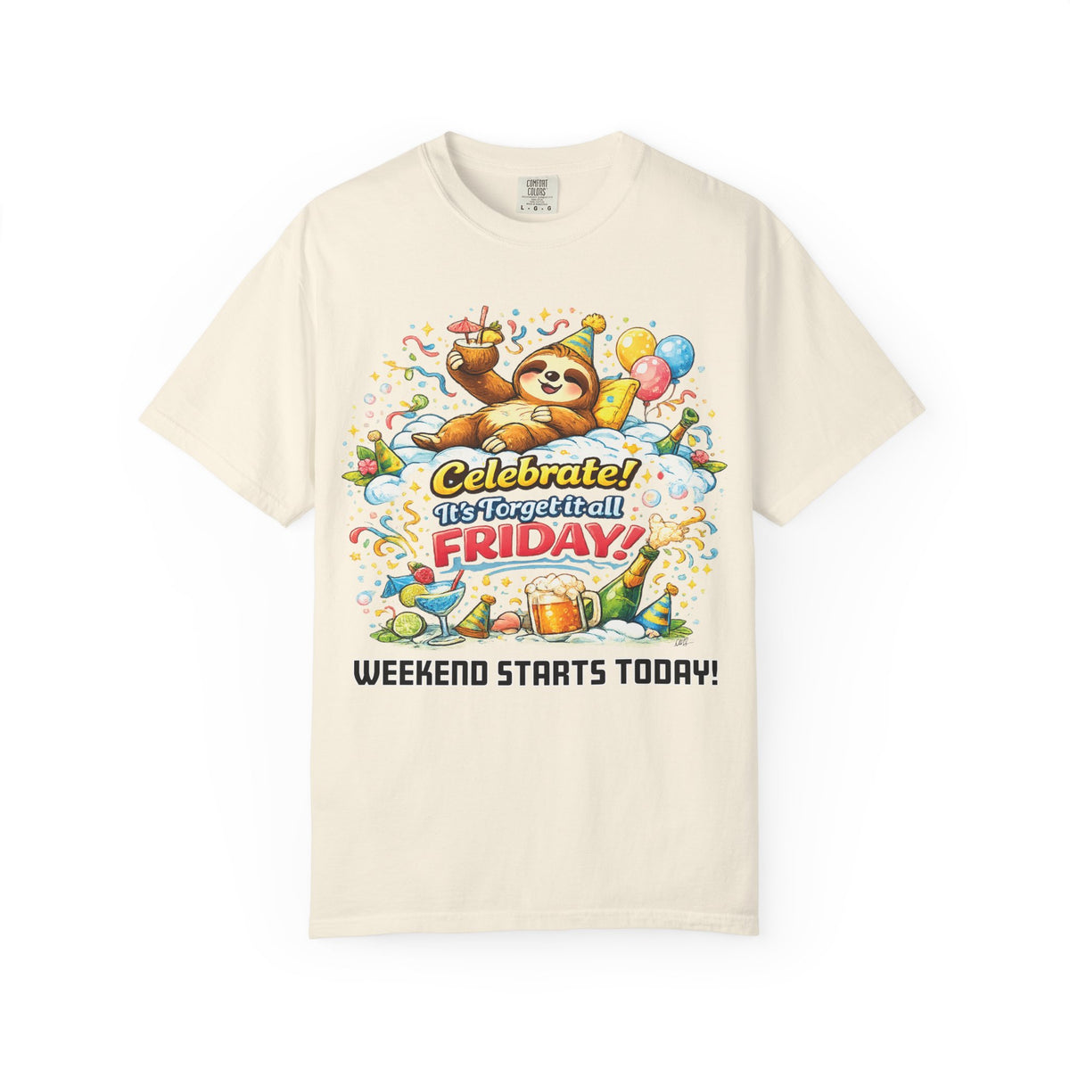 Friday - Procrastination Sloth Series T-shirt