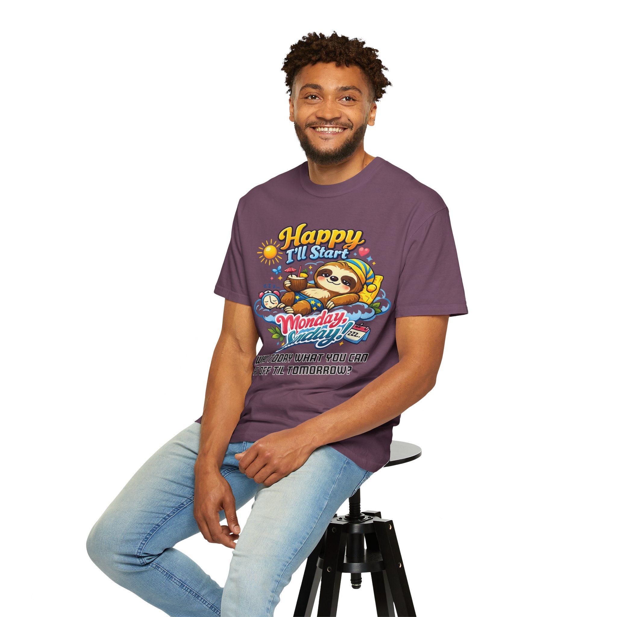 Sunday - Procrastination Sloth Series T-shirt