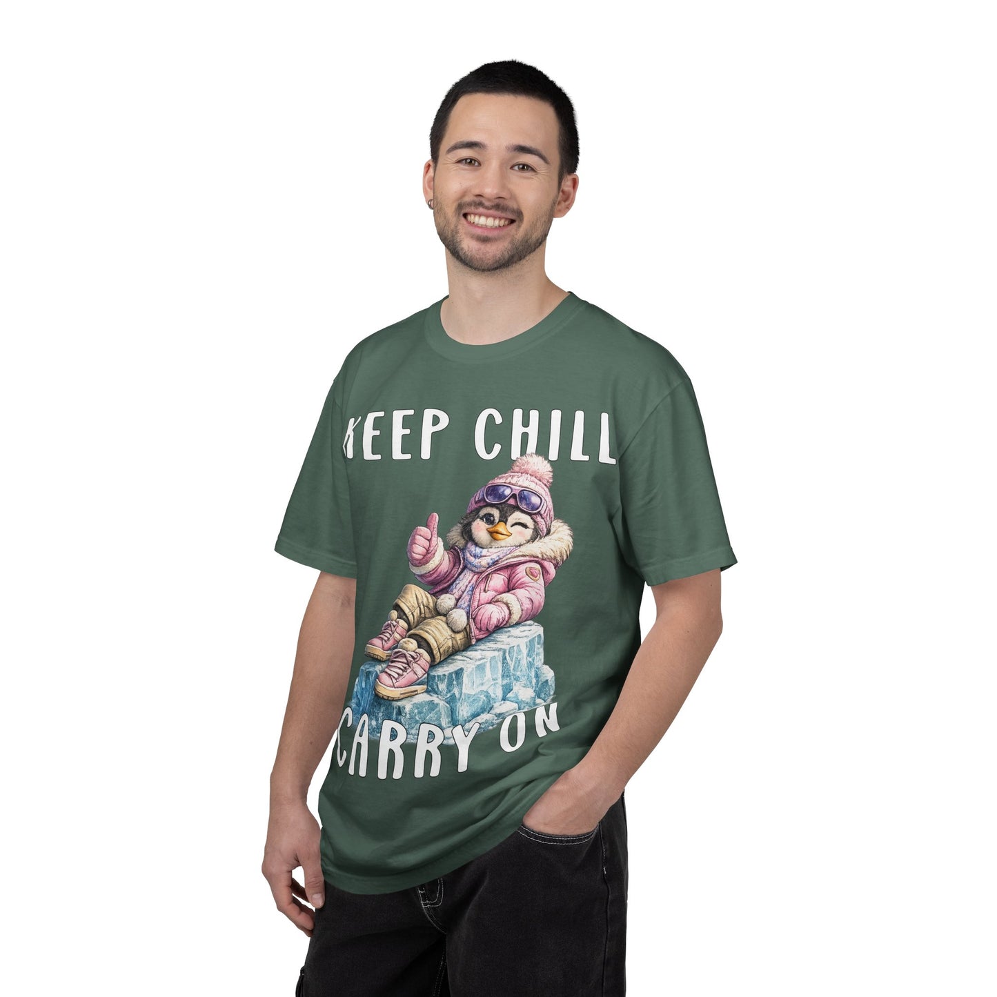 Keep Chill Carry On Girl T-shirt - Penguin Series