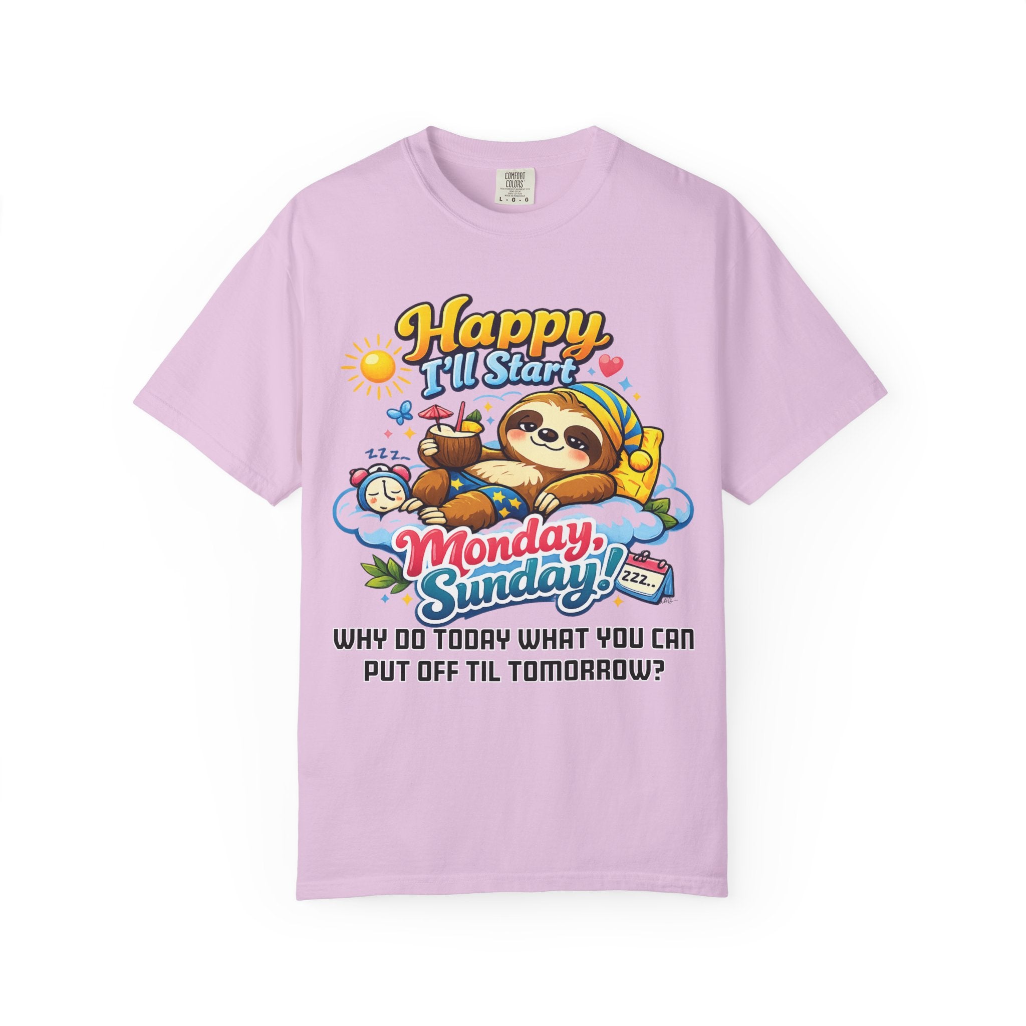 Sunday - Procrastination Sloth Series T-shirt