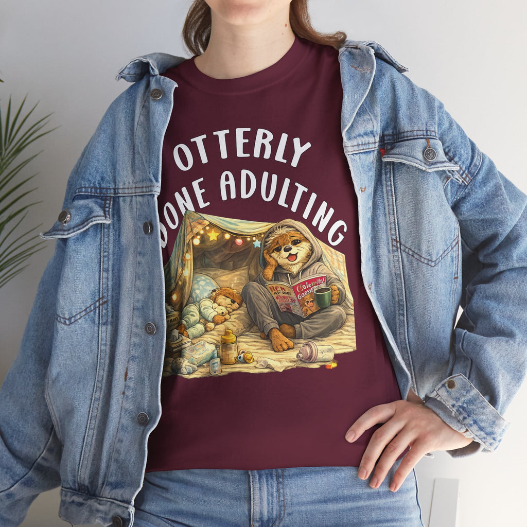 "Otterly Done Adulting" Mom Tee - Otter Series