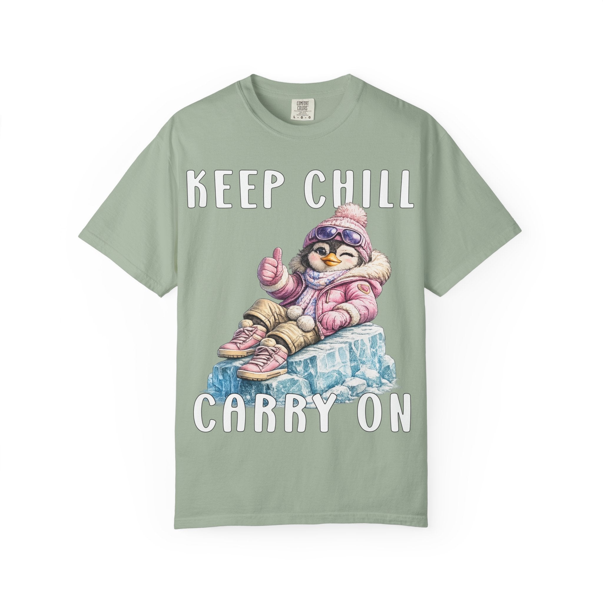 Keep Chill Carry On Girl T-shirt - Penguin Series