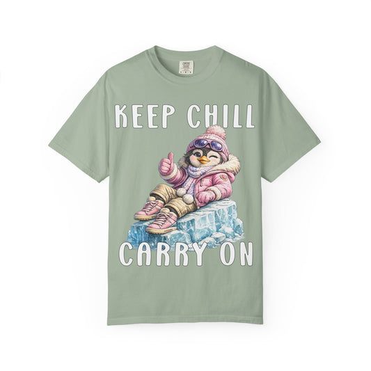 Keep Chill Carry On Girl T-shirt - Penguin Series