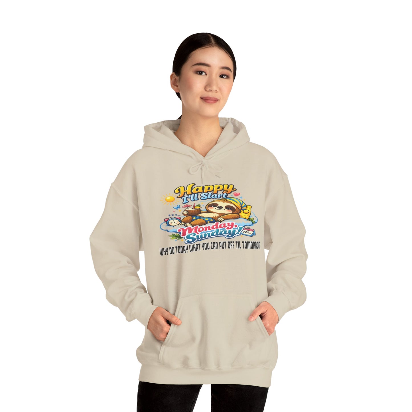 Sunday - Procrastination Sloth Series Hoodie