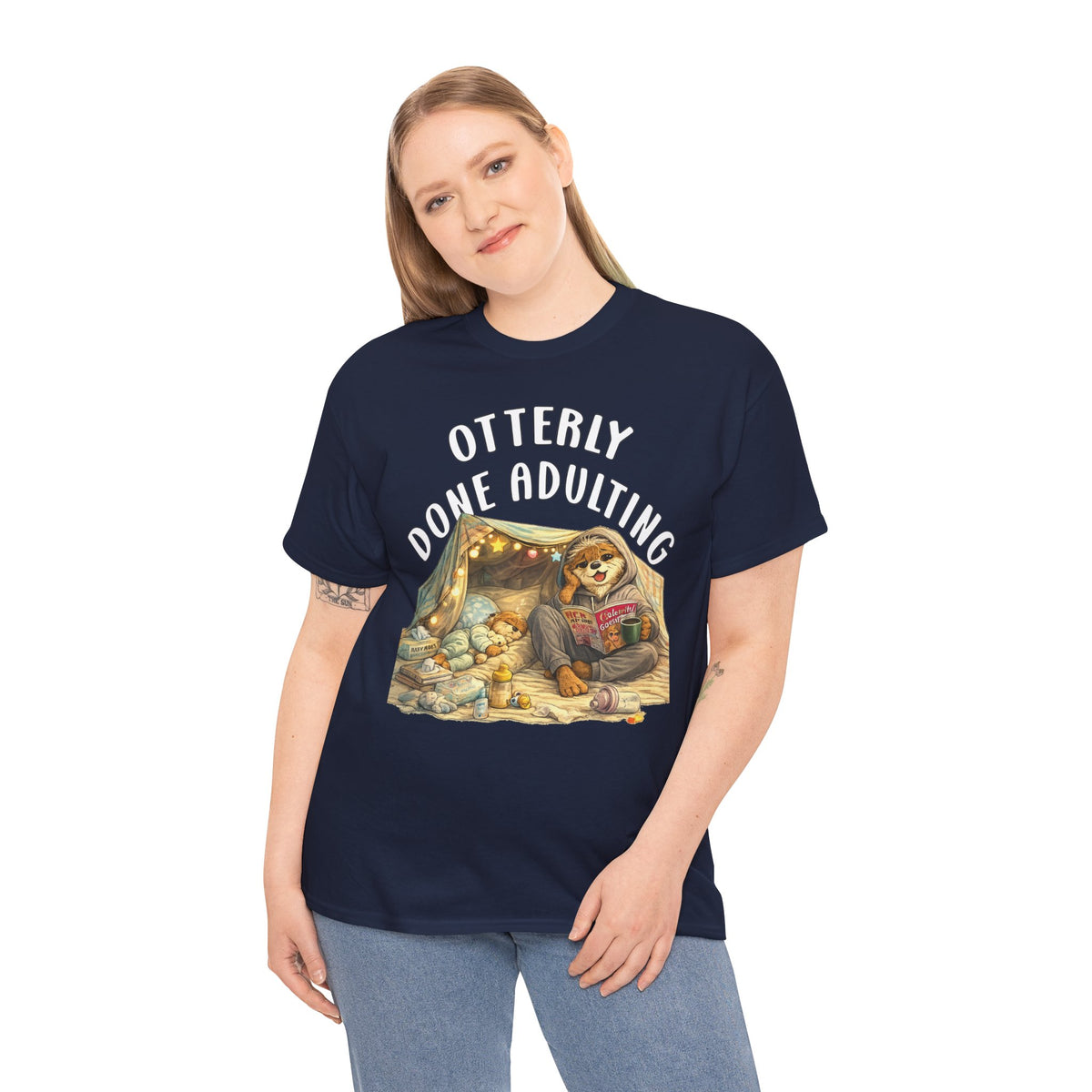 "Otterly Done Adulting" Mom Tee - Otter Series