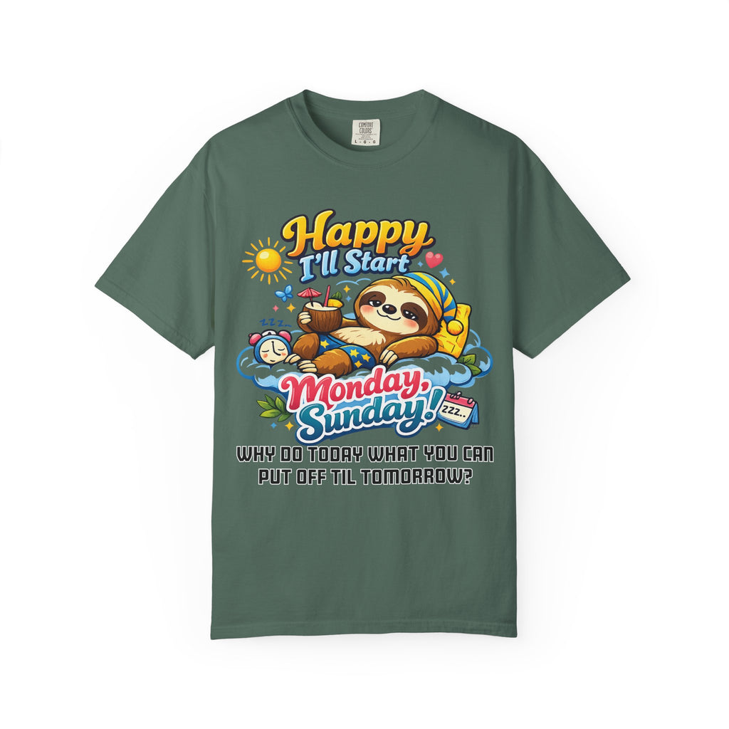 Sunday - Procrastination Sloth Series T-shirt