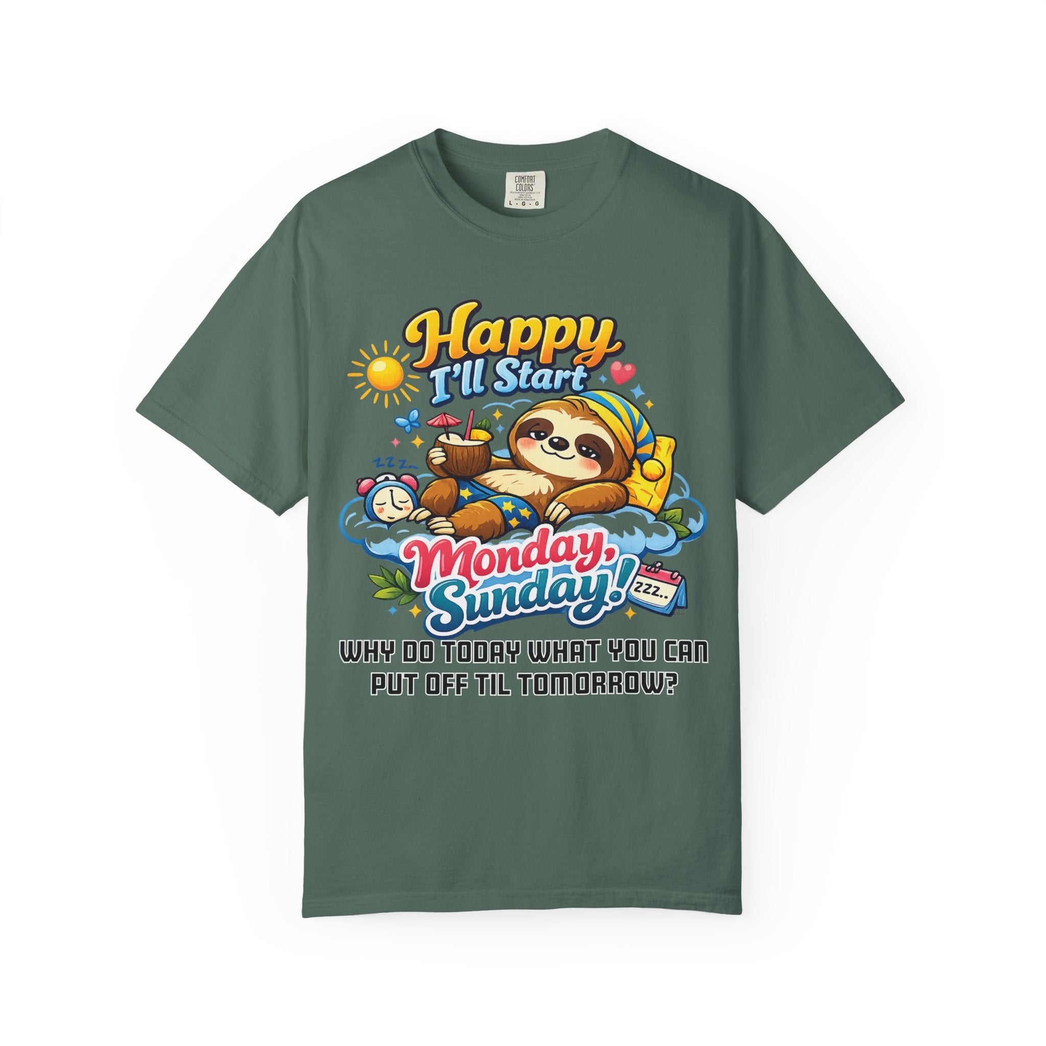 Sunday - Procrastination Sloth Series T-shirt