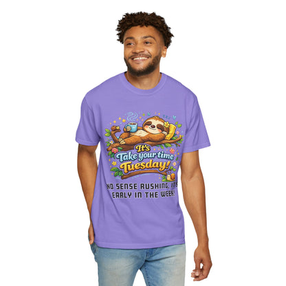 Tuesday - Procrastination Sloth Series T-shirt