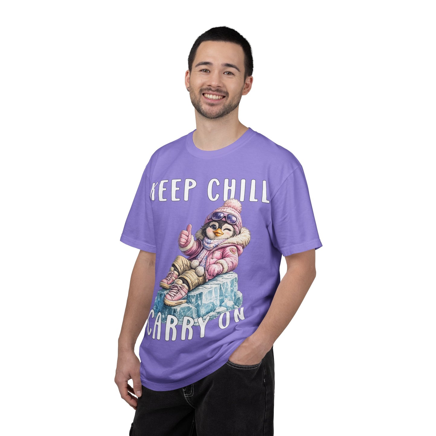 Keep Chill Carry On Girl T-shirt - Penguin Series
