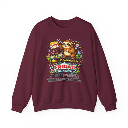 Thursday - Procrastination Sloth Series Sweatshirt