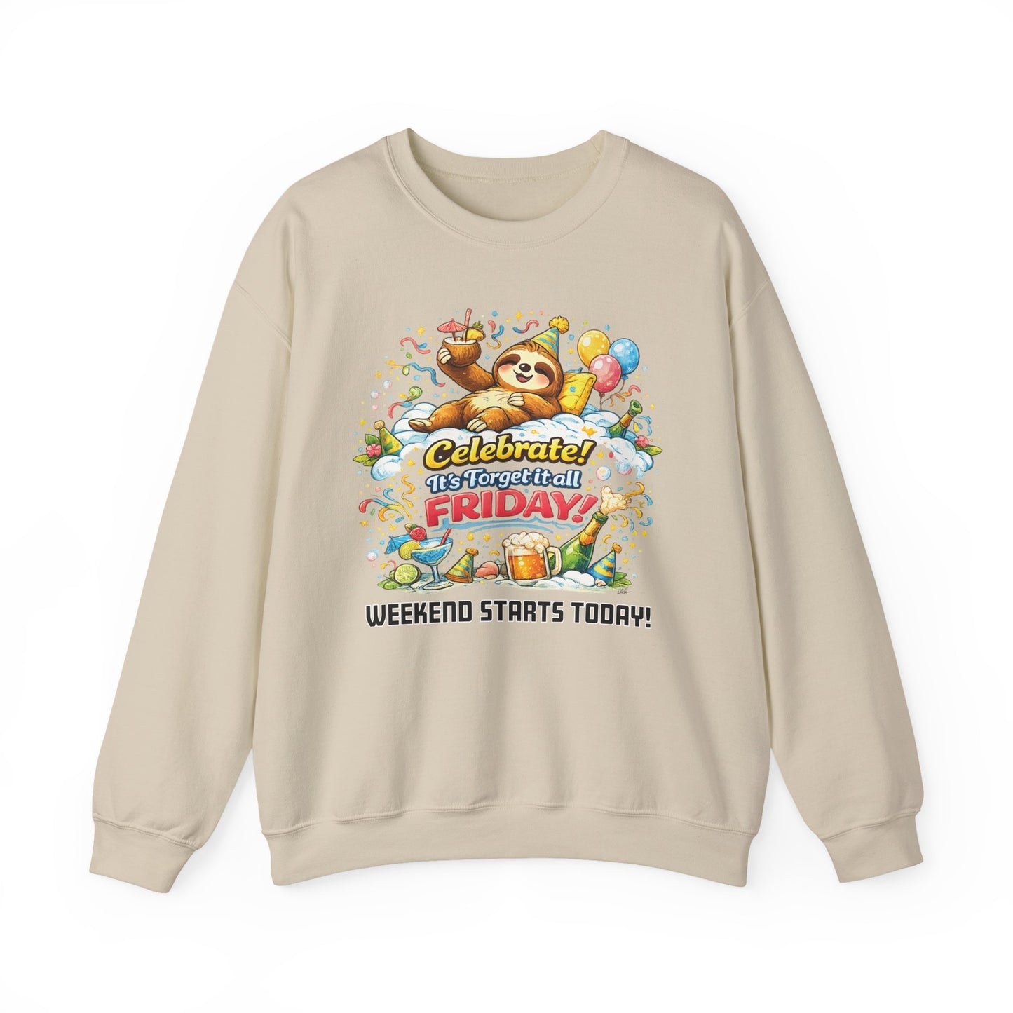 Friday - Procrastination Sloth Series Sweatshirt