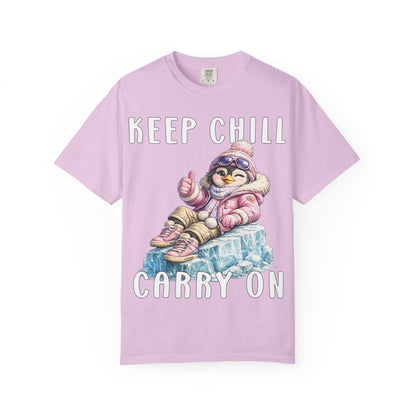 Keep Chill Carry On Girl T-shirt - Penguin Series