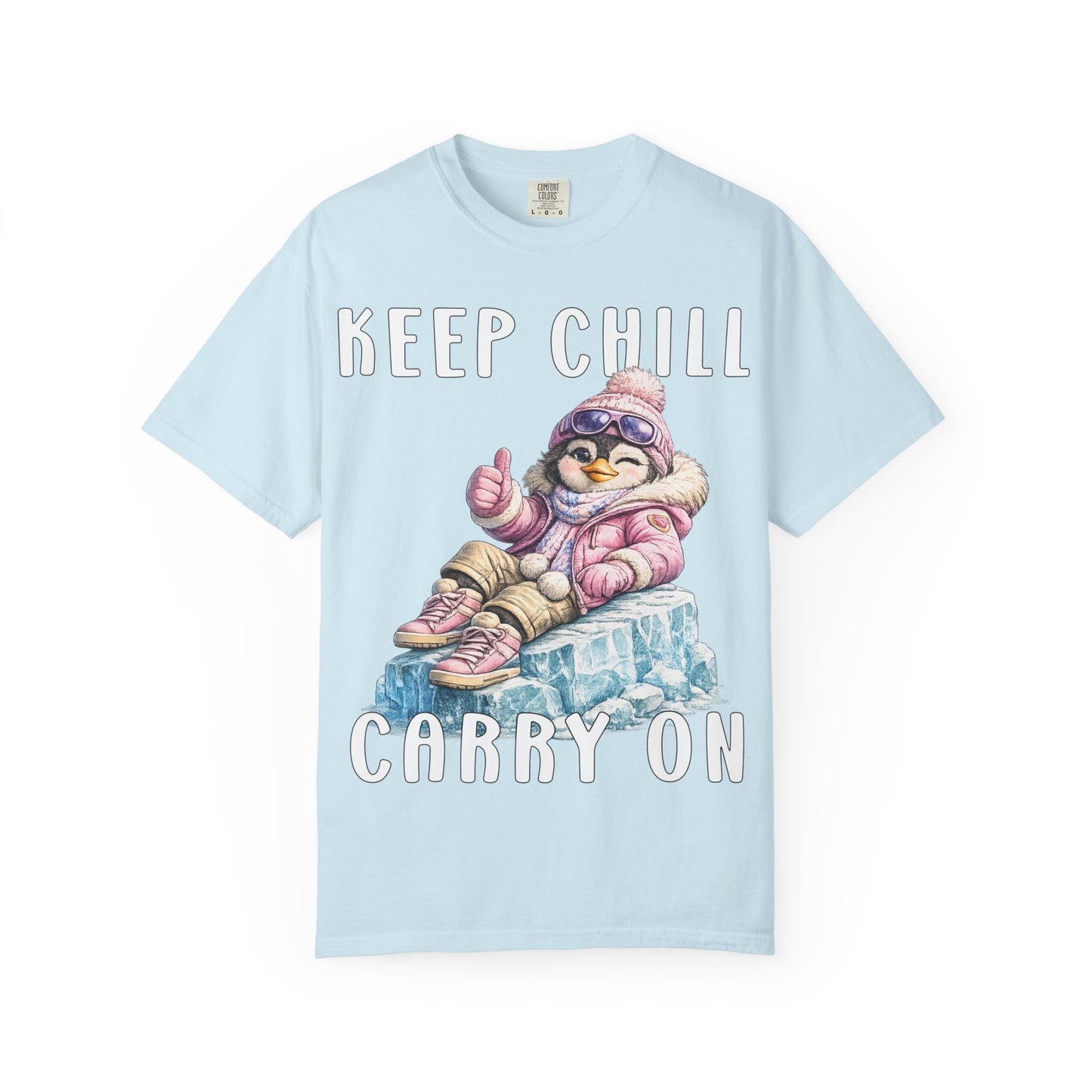 Keep Chill Carry On Girl T-shirt - Penguin Series