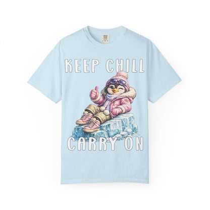 Keep Chill Carry On Girl T-shirt - Penguin Series