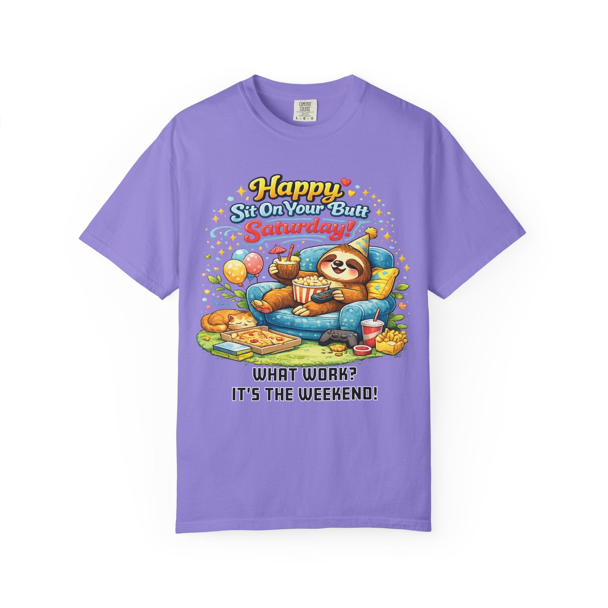 Saturday - Procrastination Sloth Series T-shirt