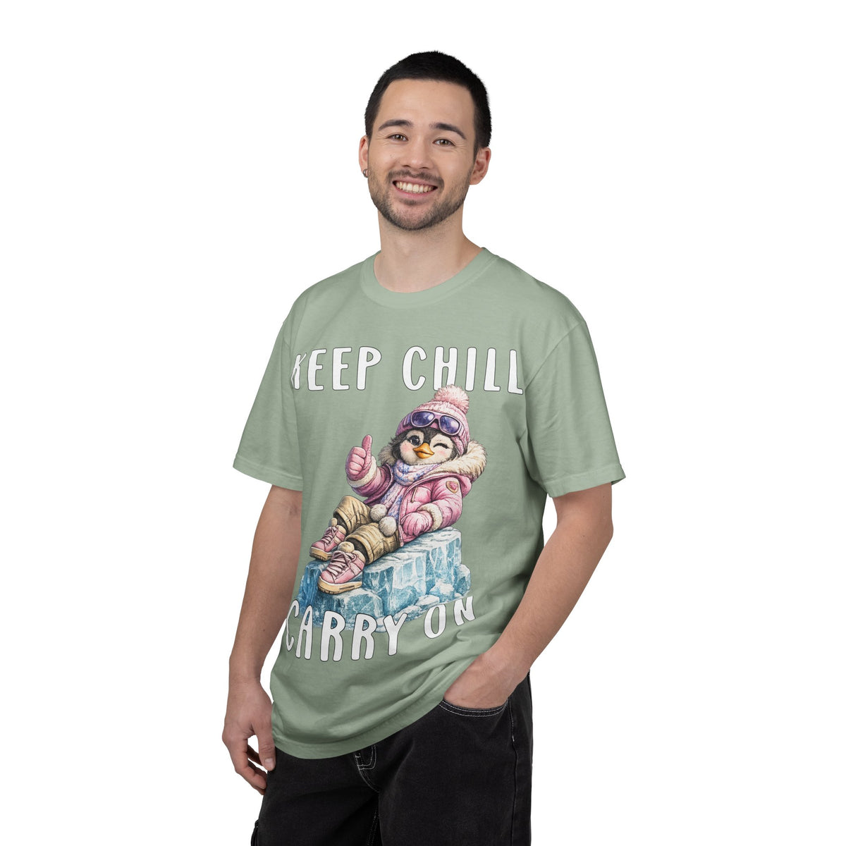 Keep Chill Carry On Girl T-shirt - Penguin Series
