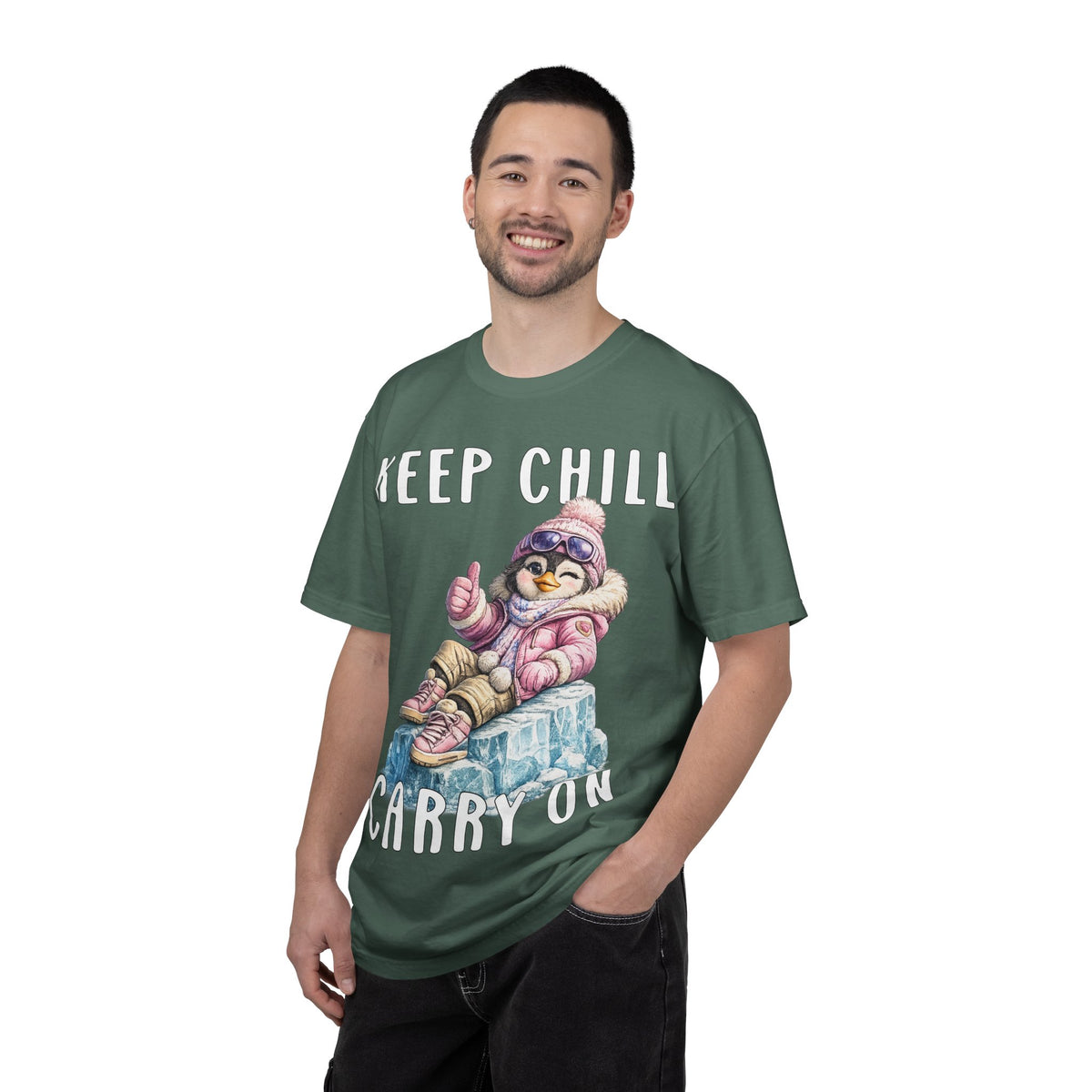 Keep Chill Carry On Girl T-shirt - Penguin Series