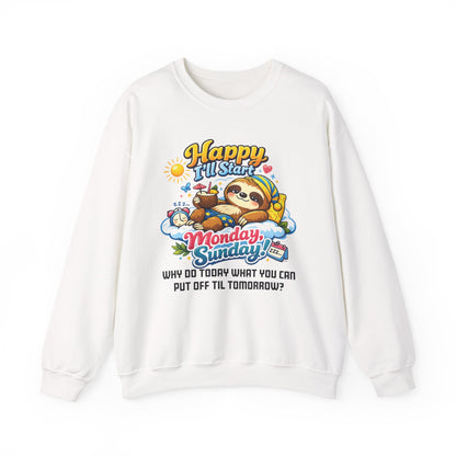 Sunday - Procrastination Sloth Series Sweatshirt