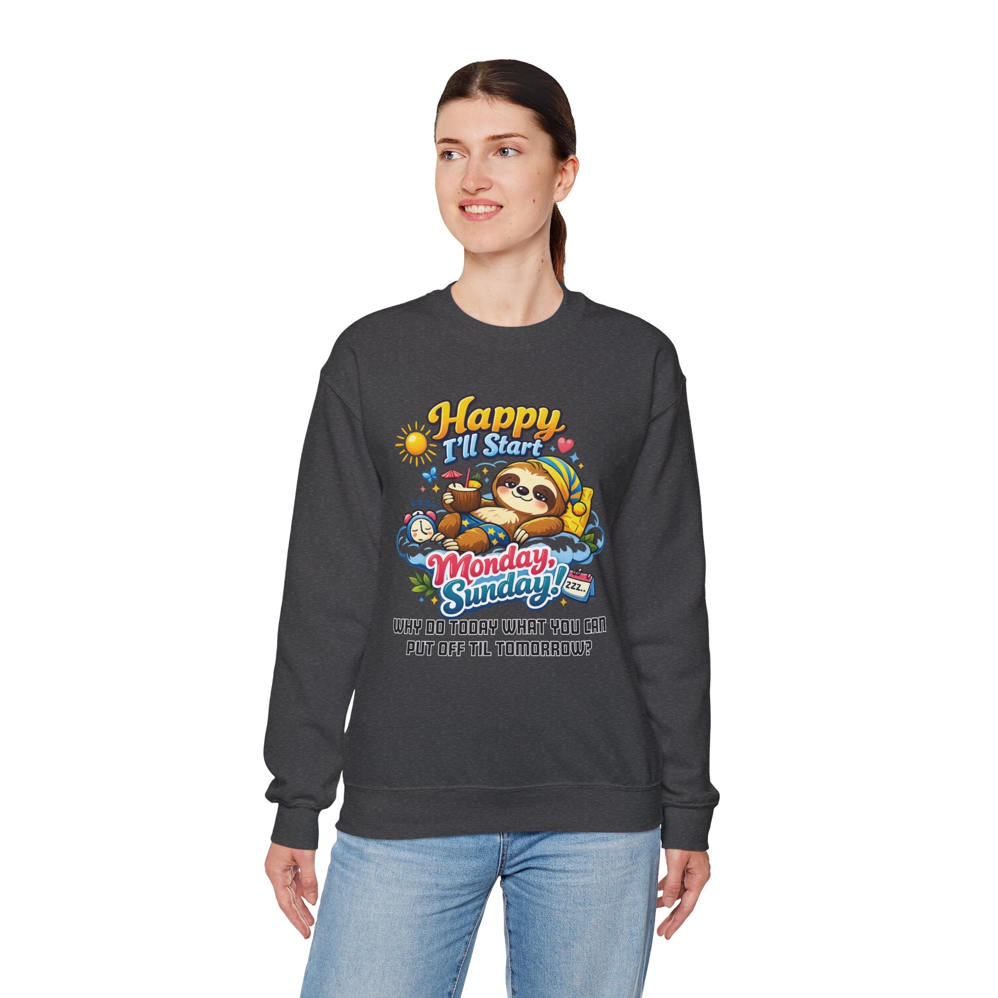 Sunday - Procrastination Sloth Series Sweatshirt