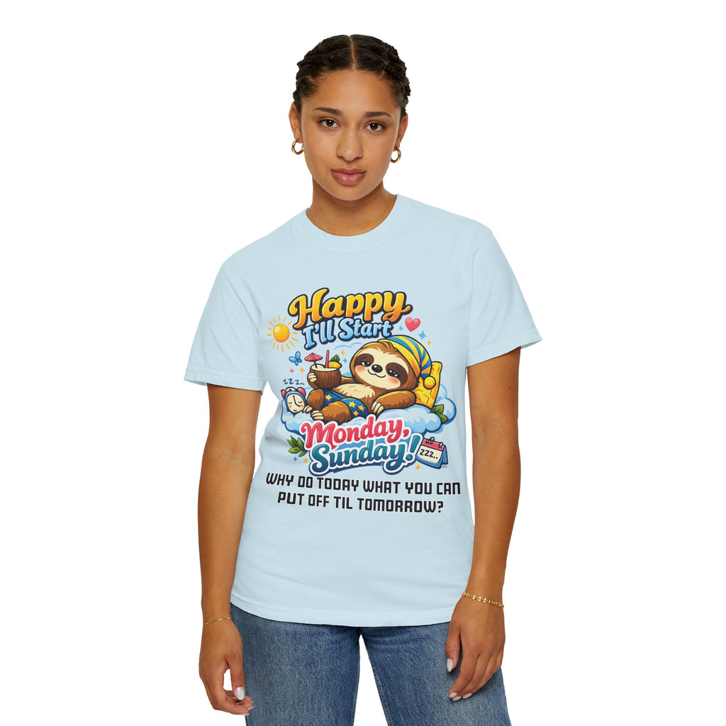 Sunday - Procrastination Sloth Series T-shirt
