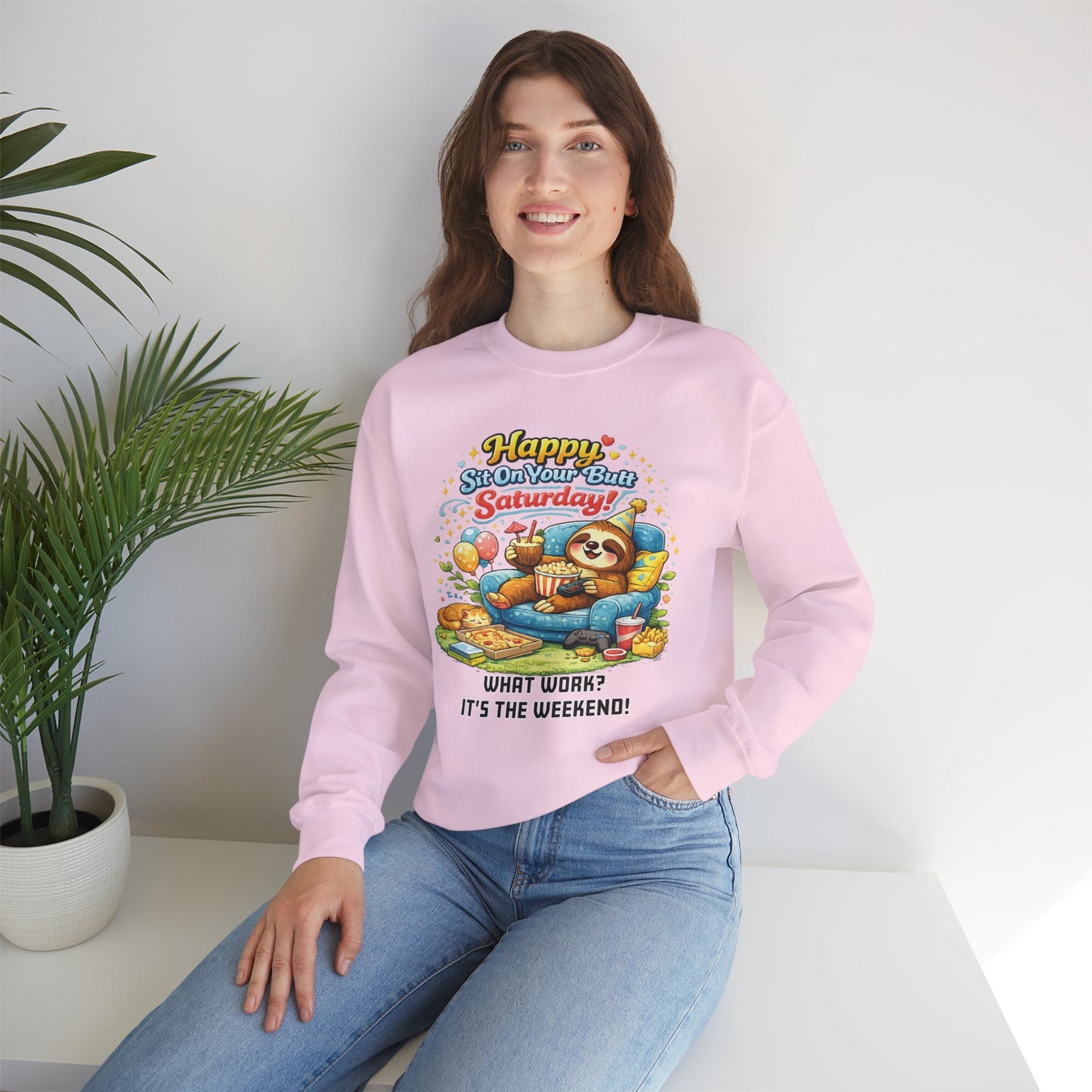 Saturday - Procrastination Sloth Series Sweatshirt