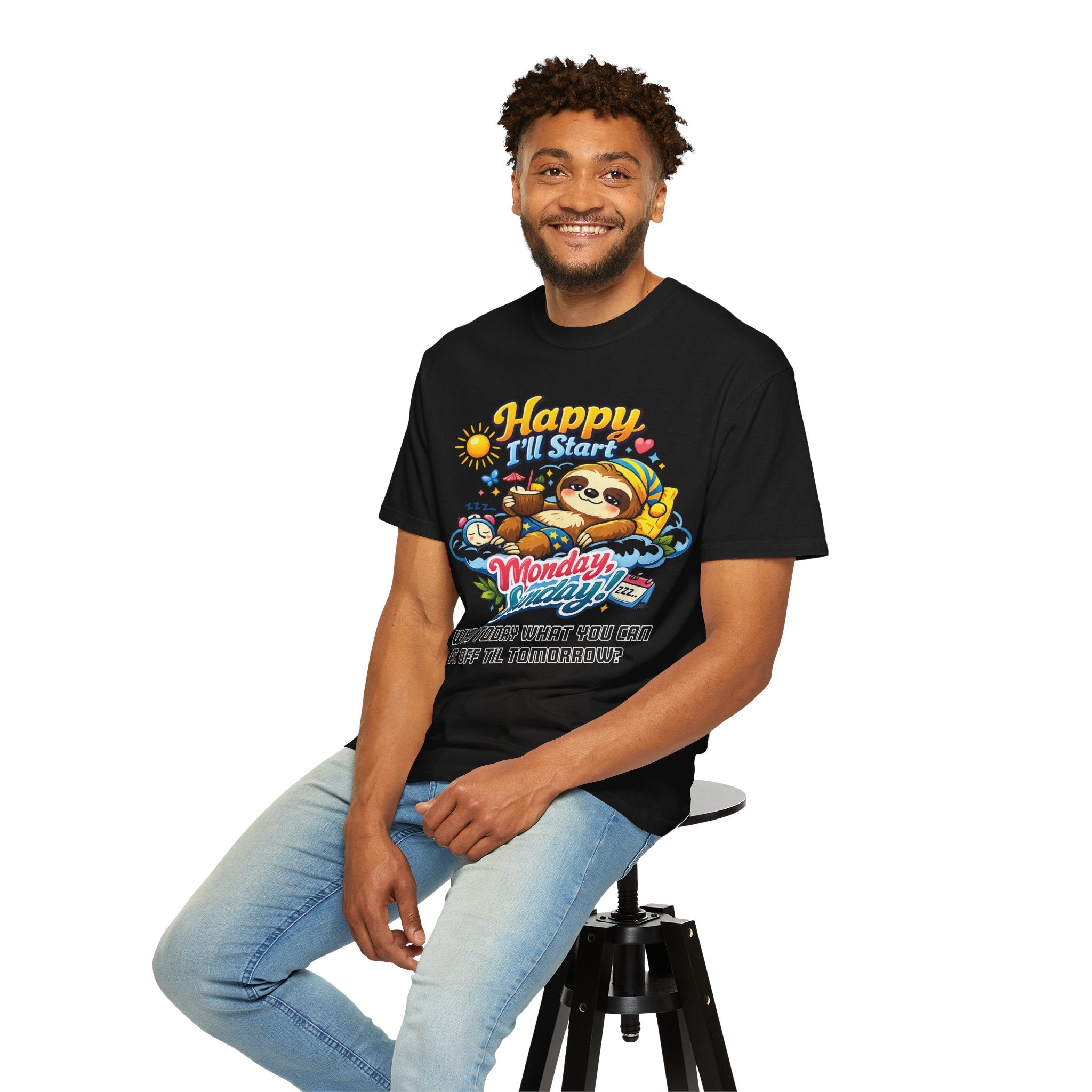 Sunday - Procrastination Sloth Series T-shirt
