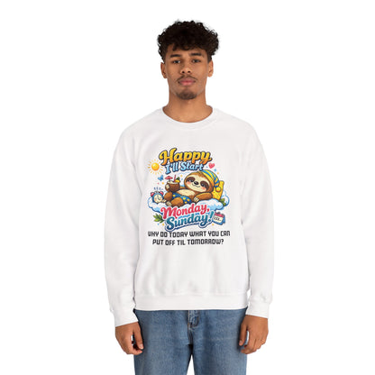 Sunday - Procrastination Sloth Series Sweatshirt