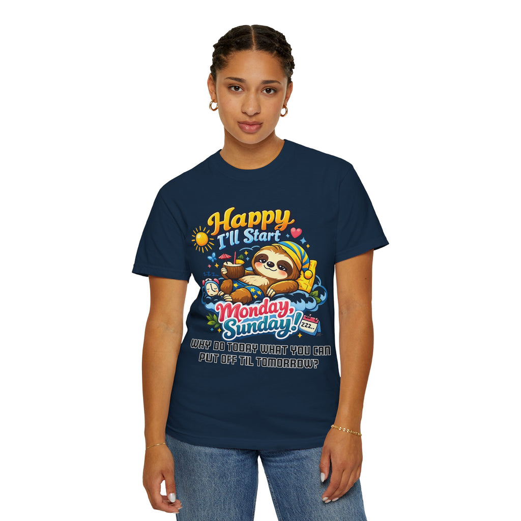 Sunday - Procrastination Sloth Series T-shirt