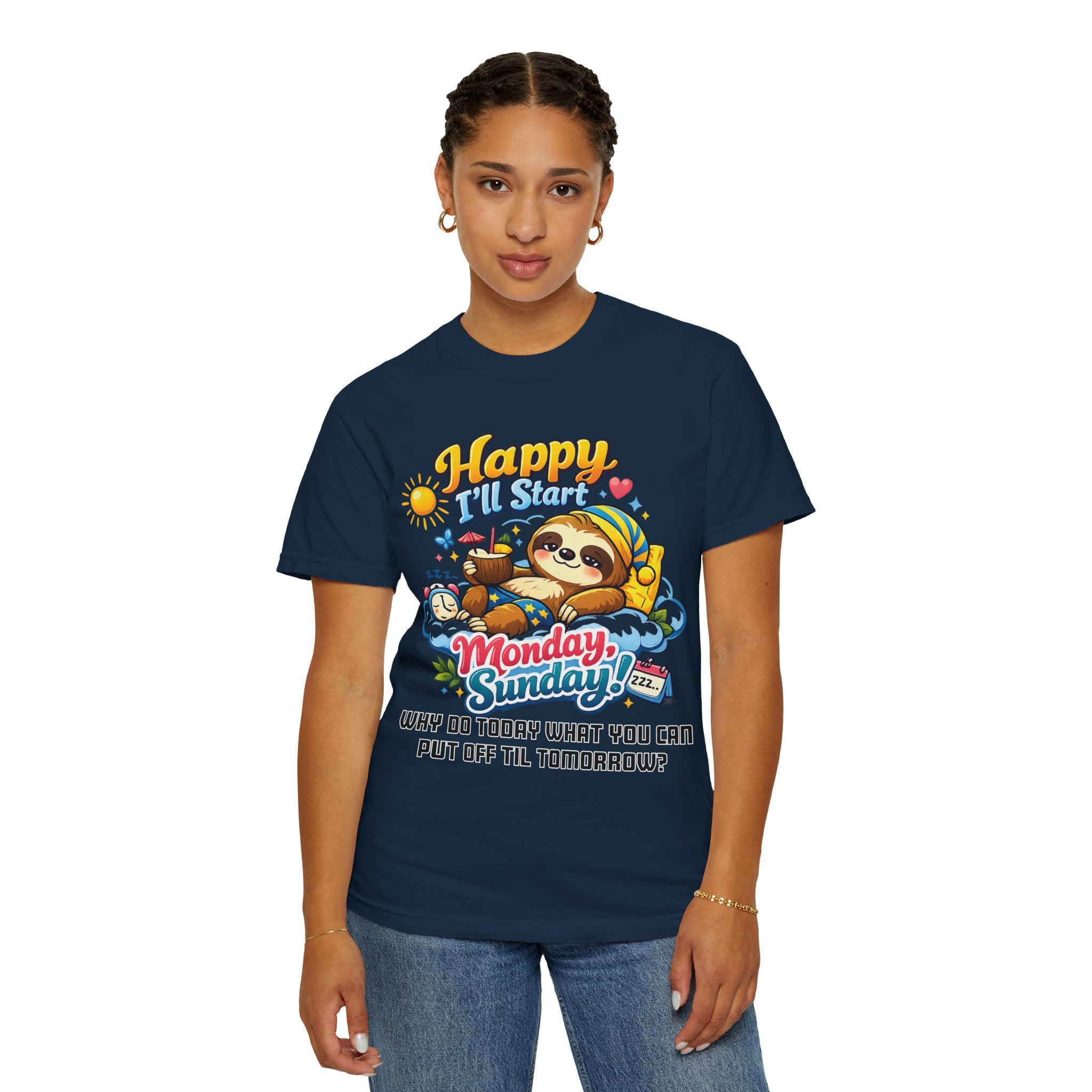 Sunday - Procrastination Sloth Series T-shirt
