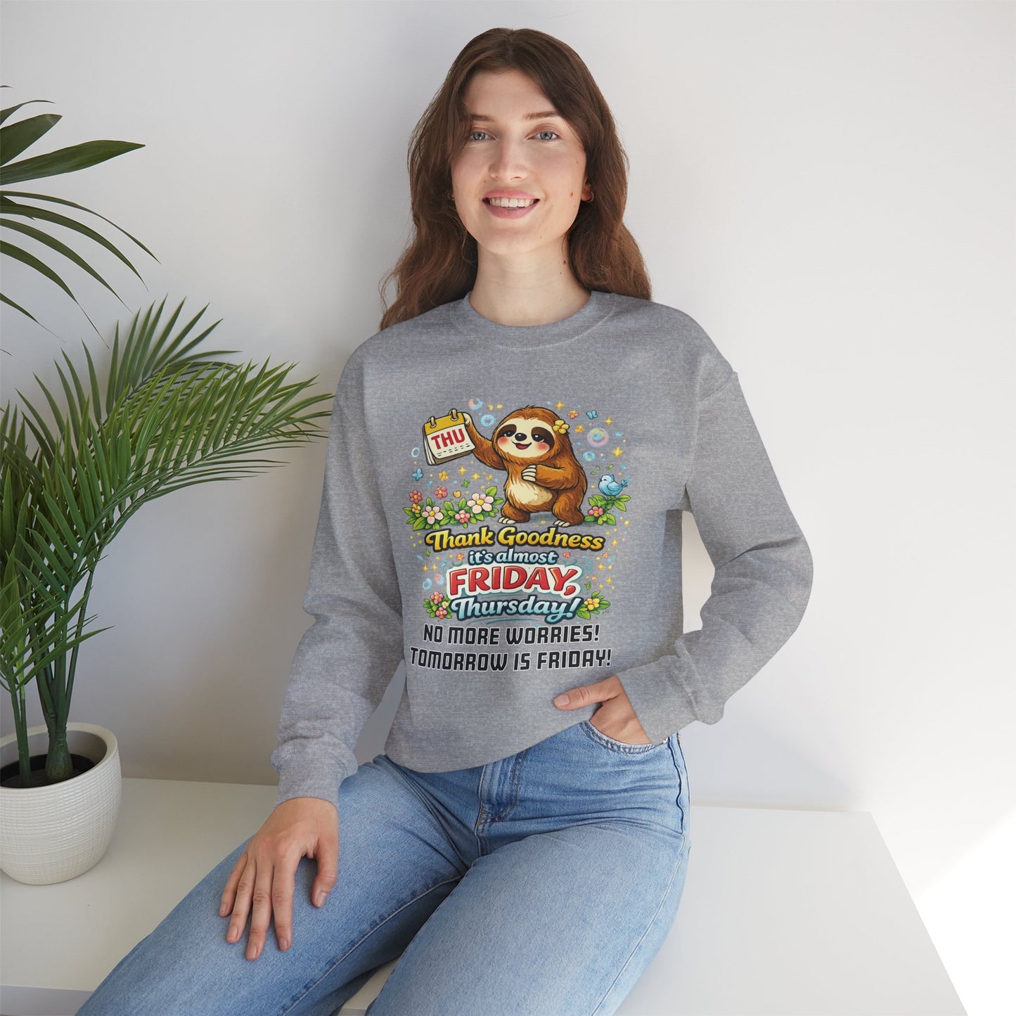 Thursday - Procrastination Sloth Series Sweatshirt