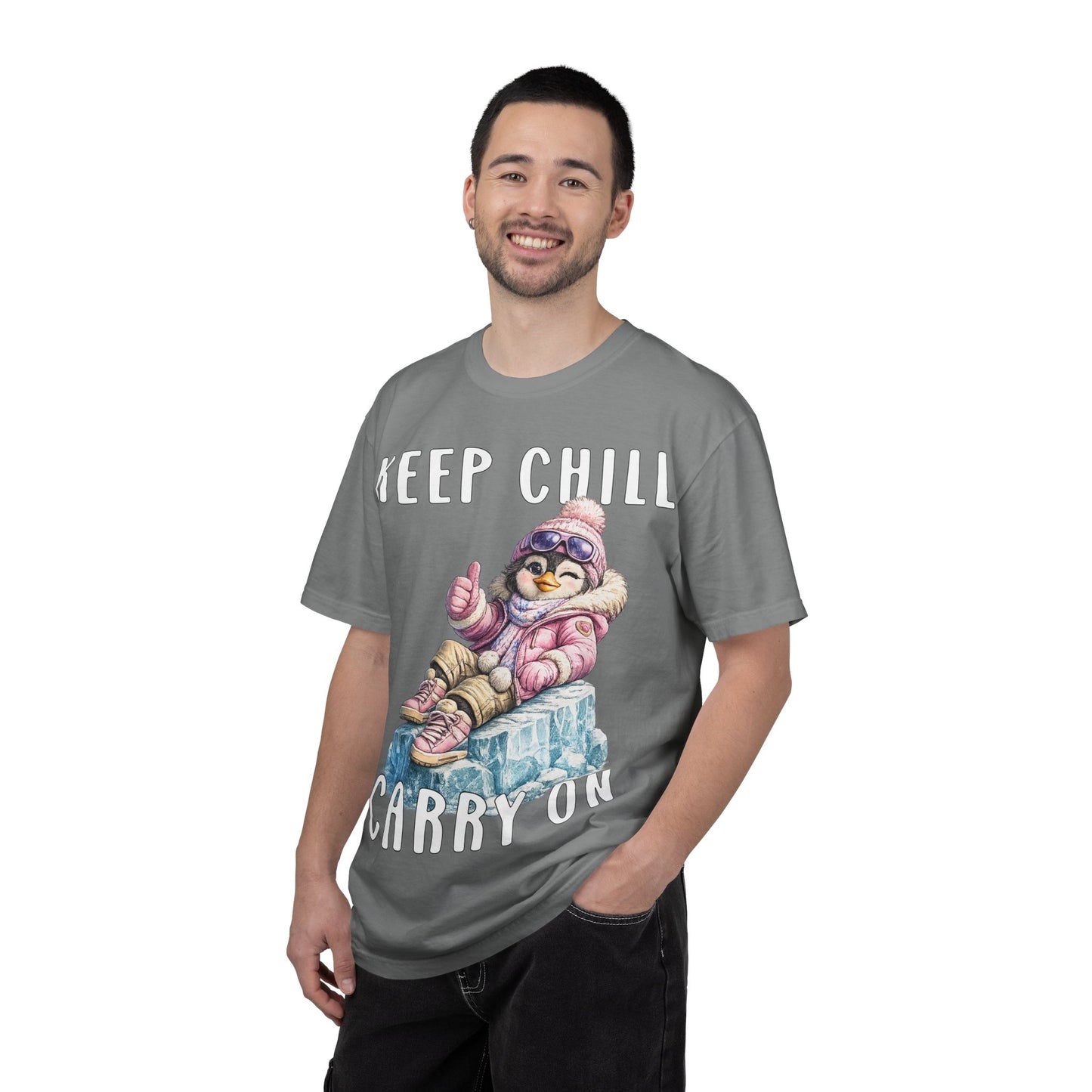 Keep Chill Carry On Girl T-shirt - Penguin Series