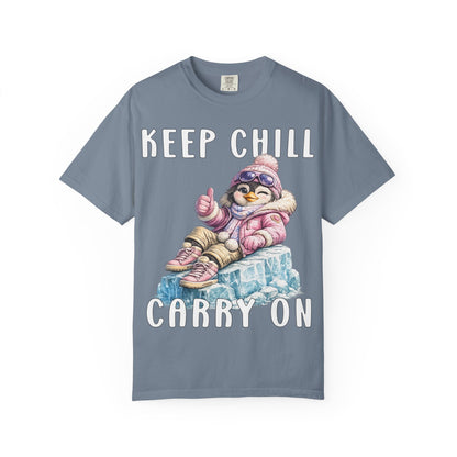 Keep Chill Carry On Girl T-shirt - Penguin Series