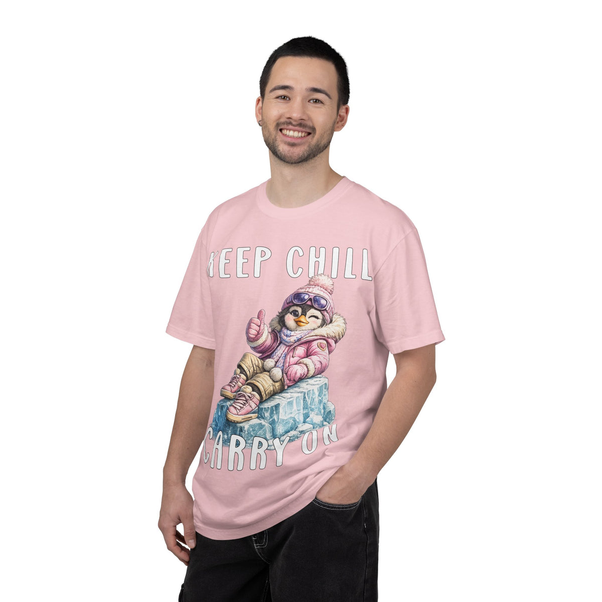 Keep Chill Carry On Girl T-shirt - Penguin Series