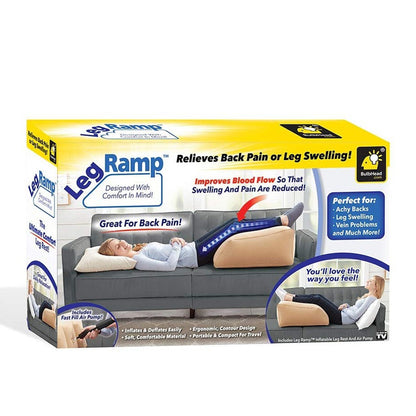 Inflatable travel leg pillow